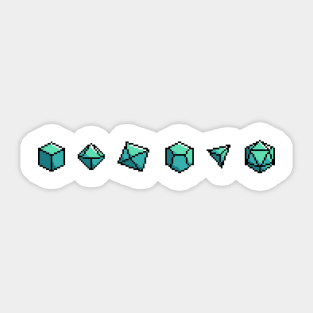 Pixel Art D20 Gems Roleplaying Dice Set D&D Sticker